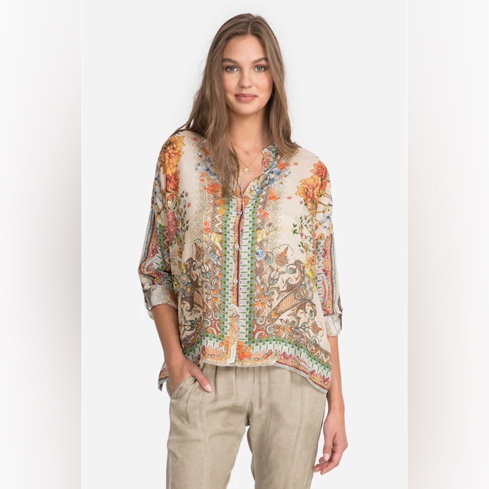 Johnny Was Kyla Blouse Silk Floral